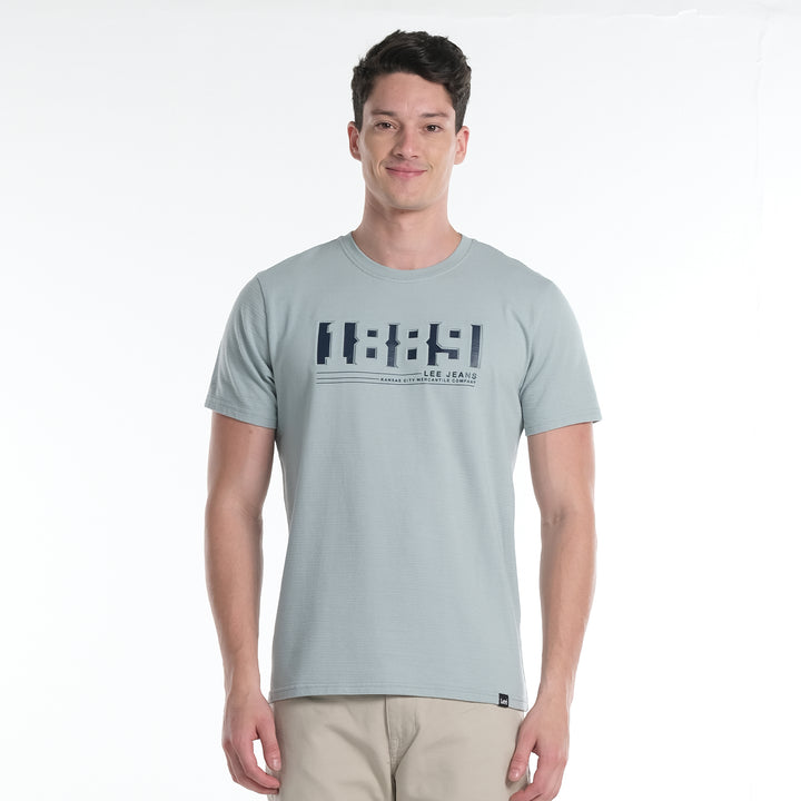 LEE MENS ROUND NECK EMBOSSED LOGO TEE