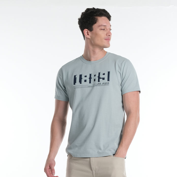 LEE MENS ROUND NECK EMBOSSED LOGO TEE