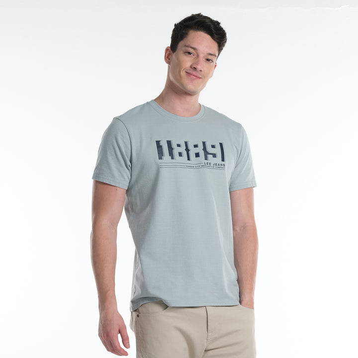LEE MENS ROUND NECK EMBOSSED LOGO TEE