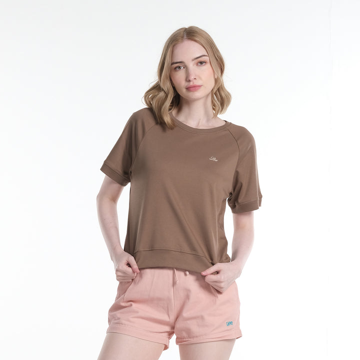 LEE LADIES EMBROIDERED LOGO MODIFIED TEE