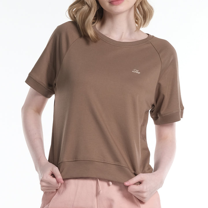 LEE LADIES EMBROIDERED LOGO MODIFIED TEE