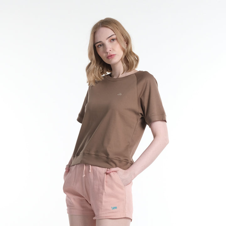 LEE LADIES EMBROIDERED LOGO MODIFIED TEE