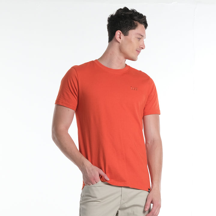 LEE MENS ROUND NECK WITH SMALL BASIC LOGO TEE