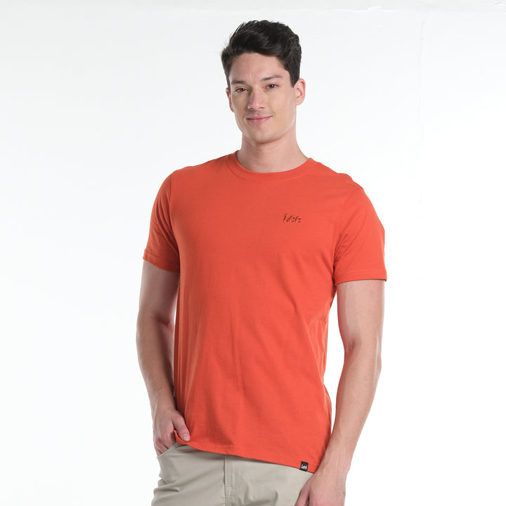 LEE MENS ROUND NECK WITH SMALL BASIC LOGO TEE