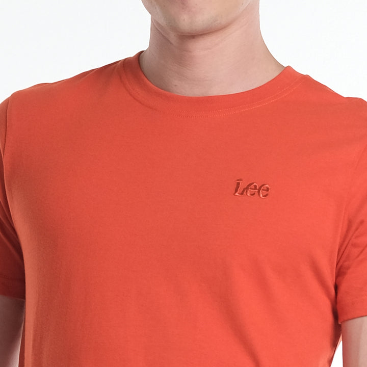 LEE MENS ROUND NECK WITH SMALL BASIC LOGO TEE