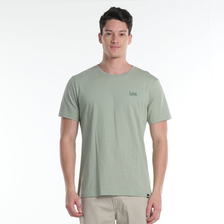 LEE MENS ROUND NECK WITH SMALL BASIC LOGO TEE