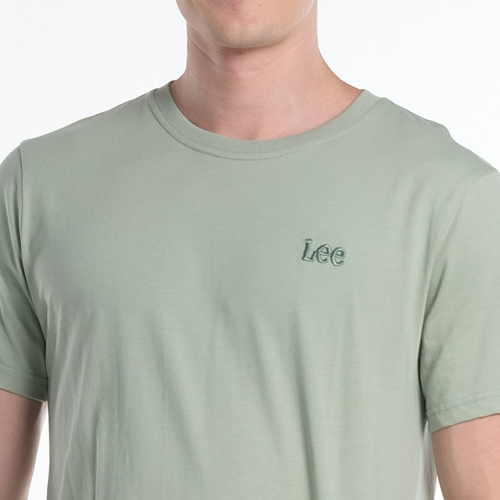LEE MENS ROUND NECK WITH SMALL BASIC LOGO TEE