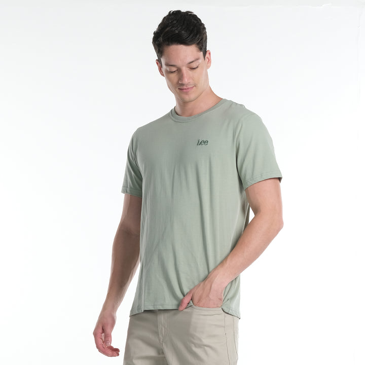 LEE MENS ROUND NECK WITH SMALL BASIC LOGO TEE