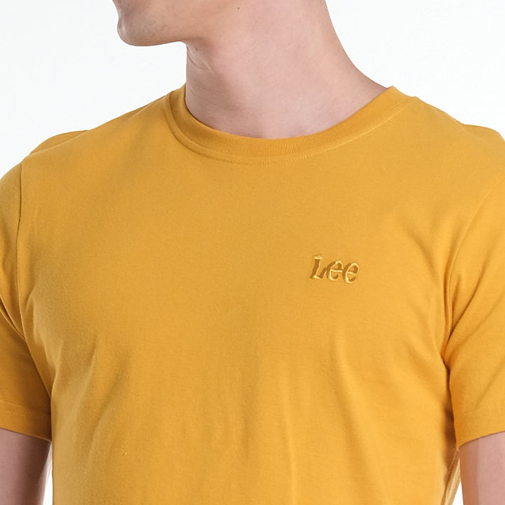 LEE MENS ROUND NECK WITH SMALL BASIC LOGO TEE