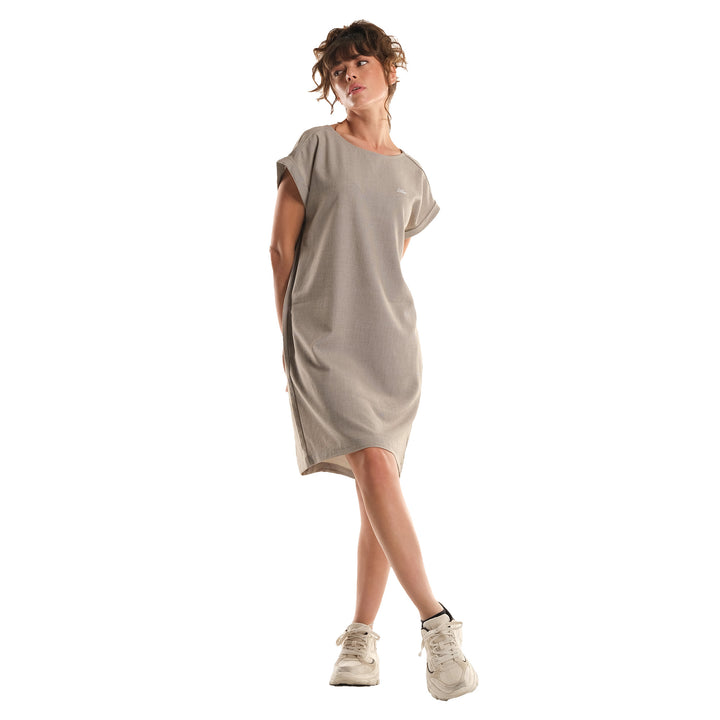 LEE LADIES LOOSE COMFY DRESS WITH EMBROIDERED SMALL LOGO