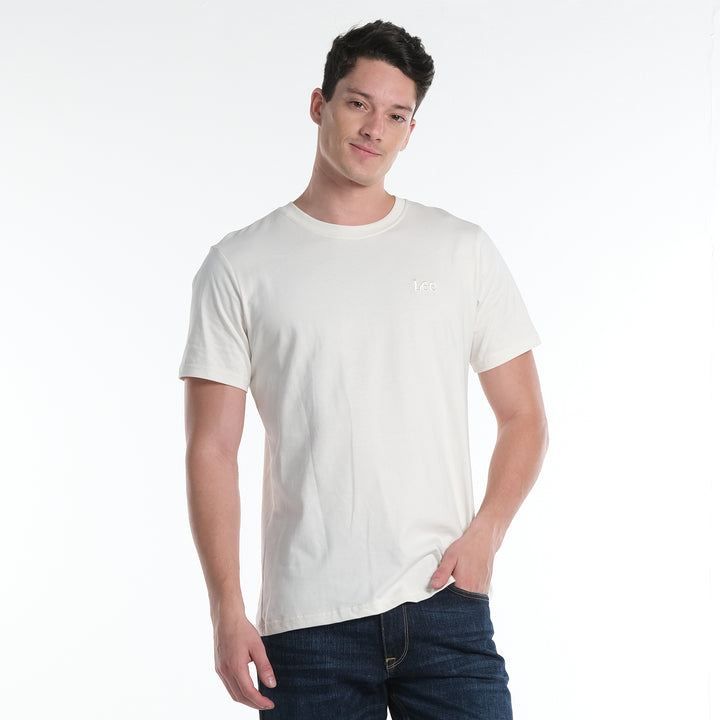 LEE MENS ROUND NECK WITH SMALL BASIC LOGO TEE