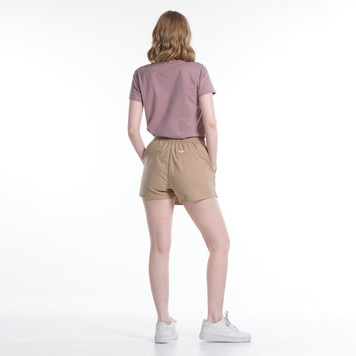 LEE LADIES THREE BUTTON CHECKERED SKORTS WITH A SMALL EMBROIDERED LOGO