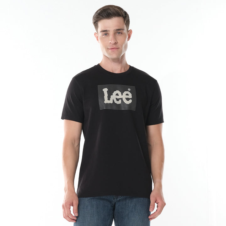LEE MEN'S ROUNDNECK TEE WITH FLOCK PRINTED LOGO