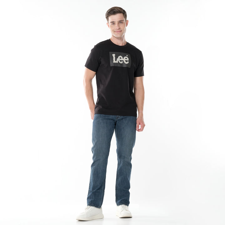 LEE MEN'S ROUNDNECK TEE WITH FLOCK PRINTED LOGO