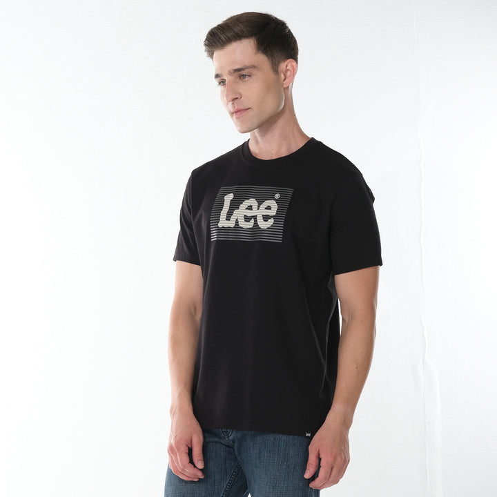 LEE MEN'S ROUNDNECK TEE WITH FLOCK PRINTED LOGO