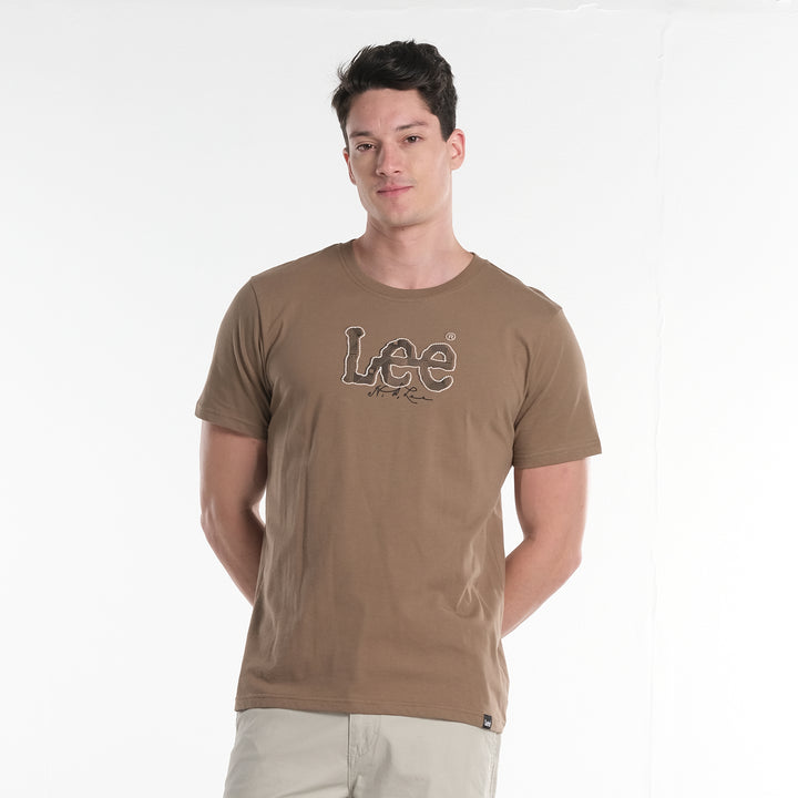 LEE MENS ROUND NECK EMBOSSED EMBROIDERY LOGO TEE