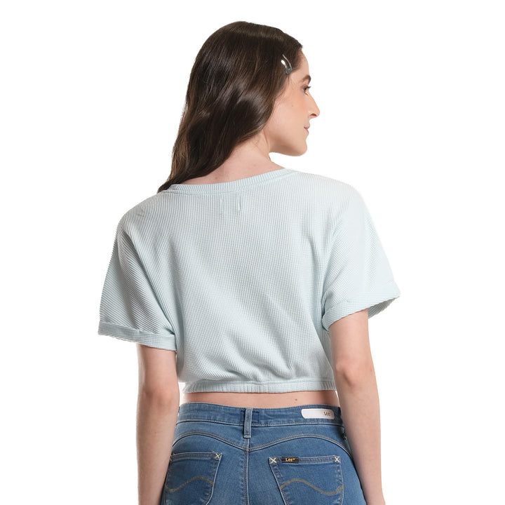LEE WOMENS GARTERIZED CROP TOP