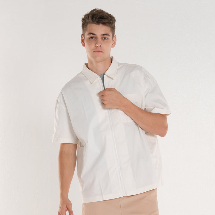 FITS 'EM ALL ZIP UP POLO IN JET STREAM (GENDERLESS)