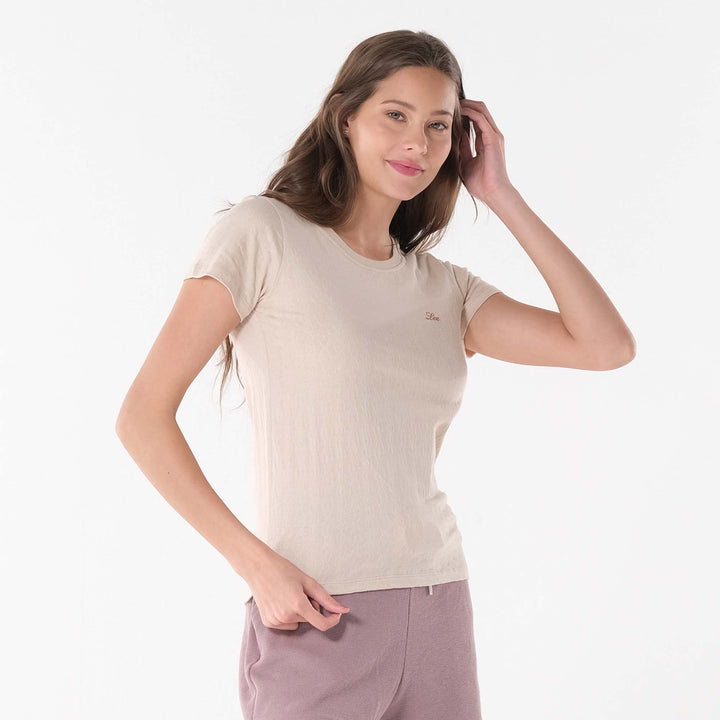 LEE LADIES ROUND NECK WITH SMALL LOGO TEE