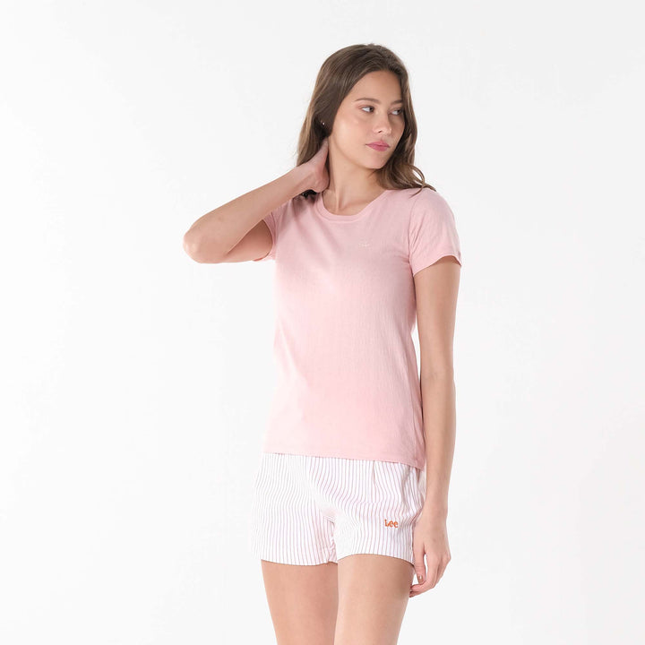 LEE LADIES ROUND NECK WITH SMALL LOGO TEE