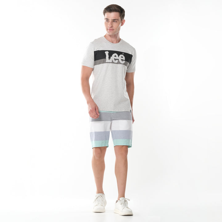 MENS' ROUND NECK EMBOSSED LOGO TEE