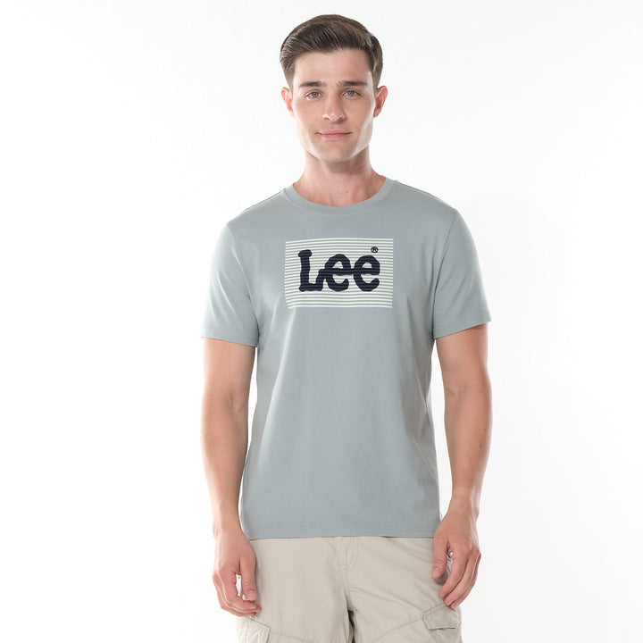 LEE MEN'S ROUNDNECK TEE WITH FLOCK PRINTED LOGO