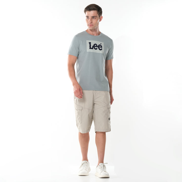 LEE MEN'S ROUNDNECK TEE WITH FLOCK PRINTED LOGO
