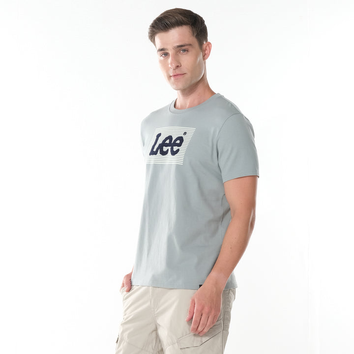 LEE MEN'S ROUNDNECK TEE WITH FLOCK PRINTED LOGO