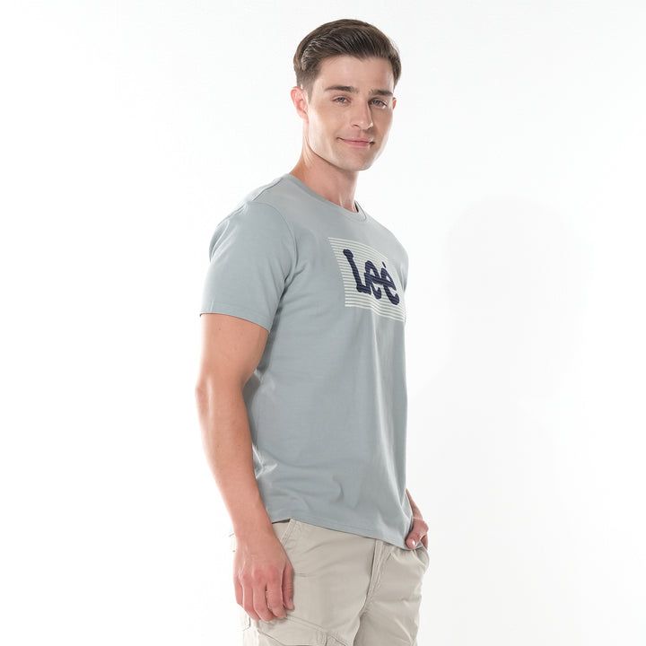 LEE MEN'S ROUNDNECK TEE WITH FLOCK PRINTED LOGO
