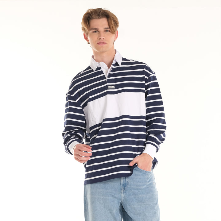 MENS POLO SWEATSHIRT IN NAVY