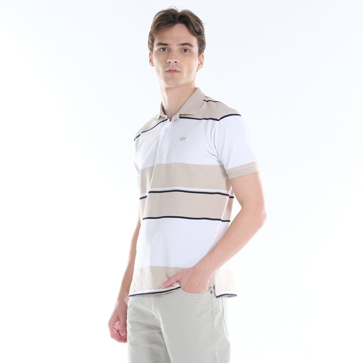MENS STRIPED SPORTSHIRTS WITH EMBROIDERED SMALL LOGO