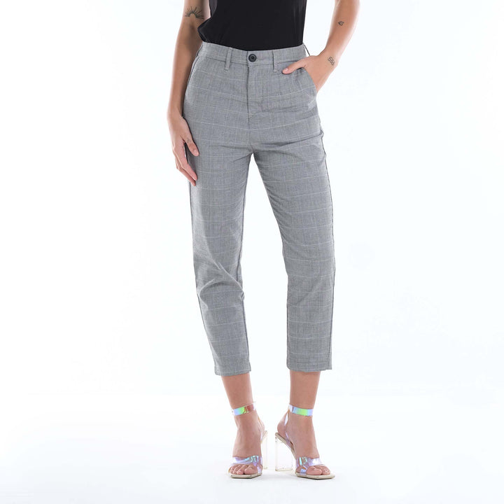 LEE LADIES CHECKERED HIGH WAIST TROUSER