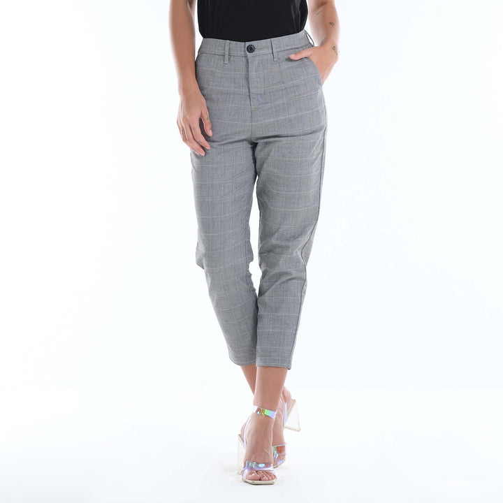 LEE LADIES CHECKERED HIGH WAIST TROUSER