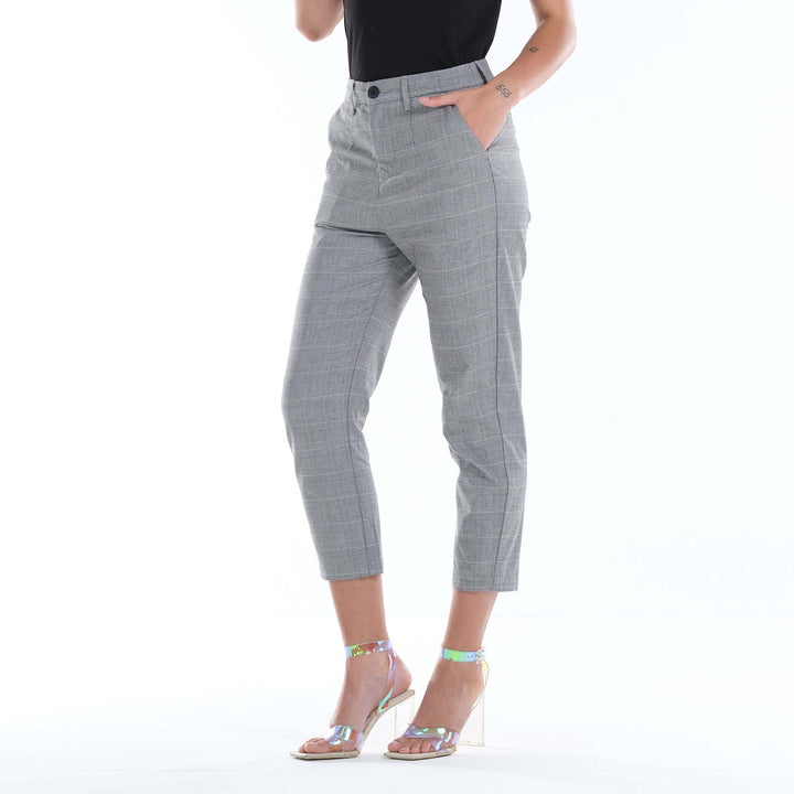 LEE LADIES CHECKERED HIGH WAIST TROUSER