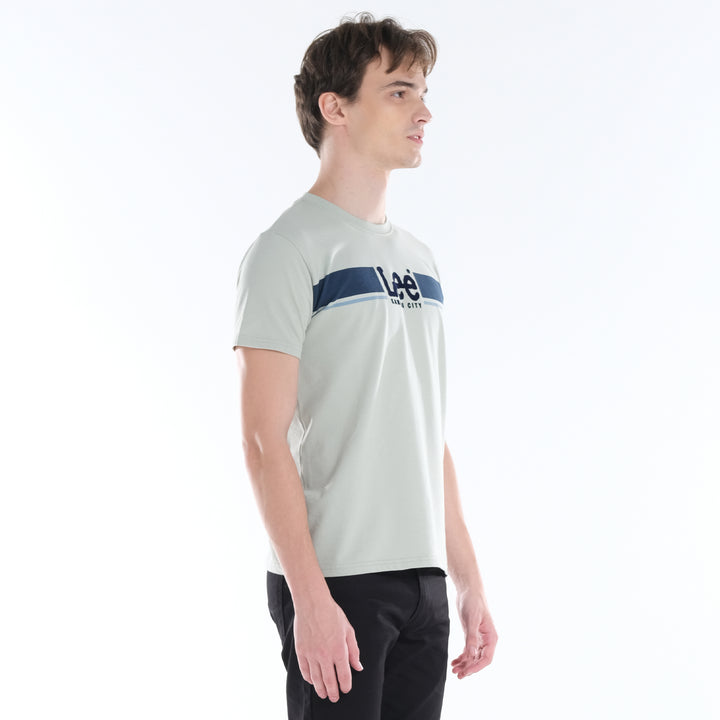LEE MENS ROUND NECK TEE; EMBOSSED LOGO