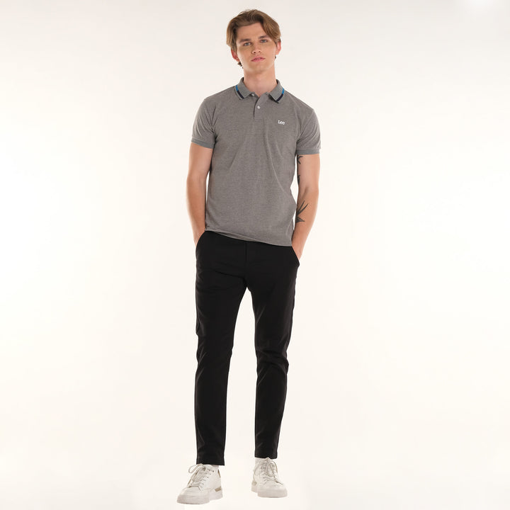 MENS SPORTSHIRT IN MELANGE DARK GRAY