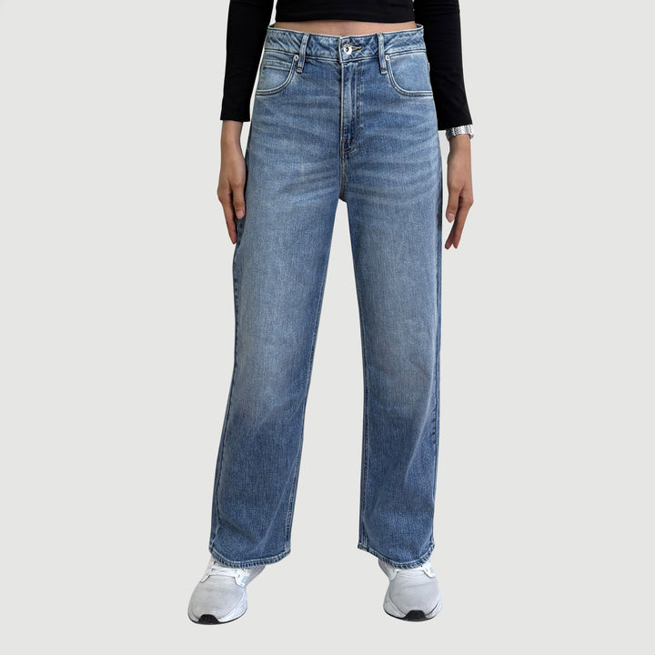 Lee Ladies Regular Straight Mid Rise Denim Jeans in Mid Shade