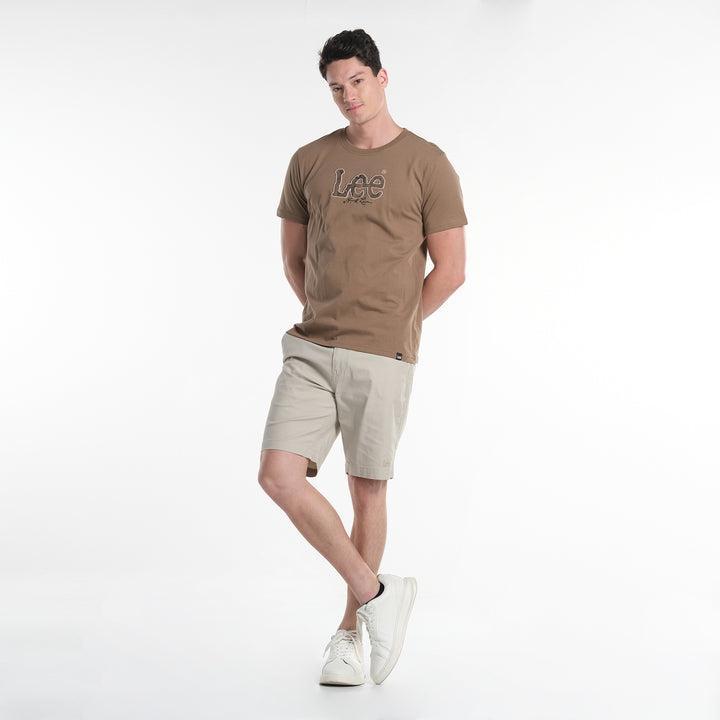 LEE MENS ROUND NECK EMBOSSED EMBROIDERY LOGO TEE
