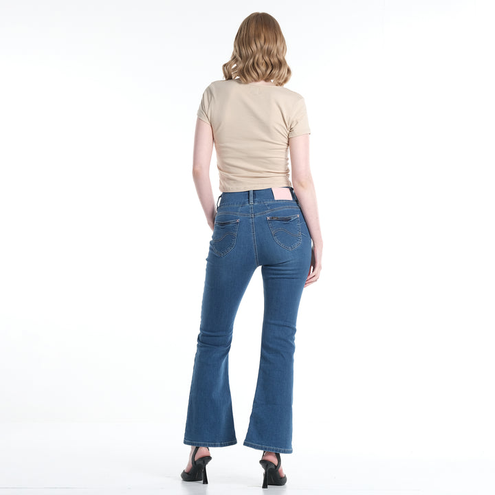 LEE LADIES SHAPE MAGIC SKINNY FLARE DENIM JEANS