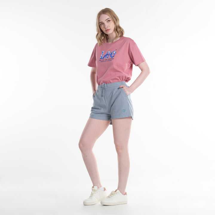 LEE WOMENS EASY SHORTS WITH SMALL EMBROIDERED LOGO