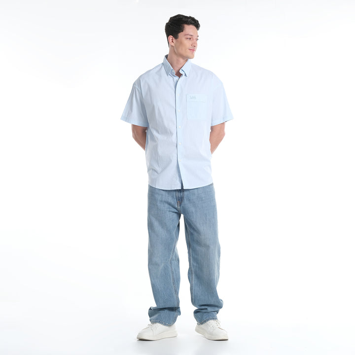 LEE MENS SHORT SLEEVE LOOSE BUTTON DOWN POLO