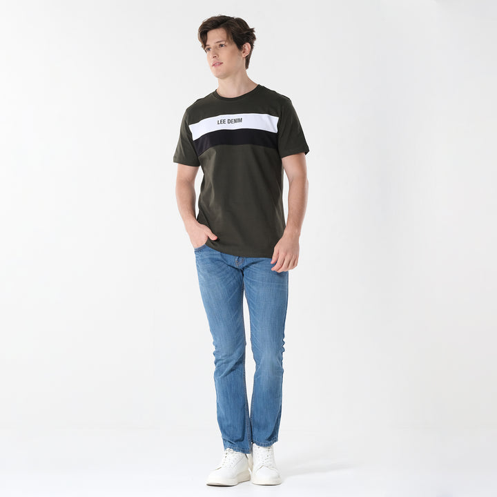 Lee Men's Cut & Sew Regular Fit Round Neck Tee