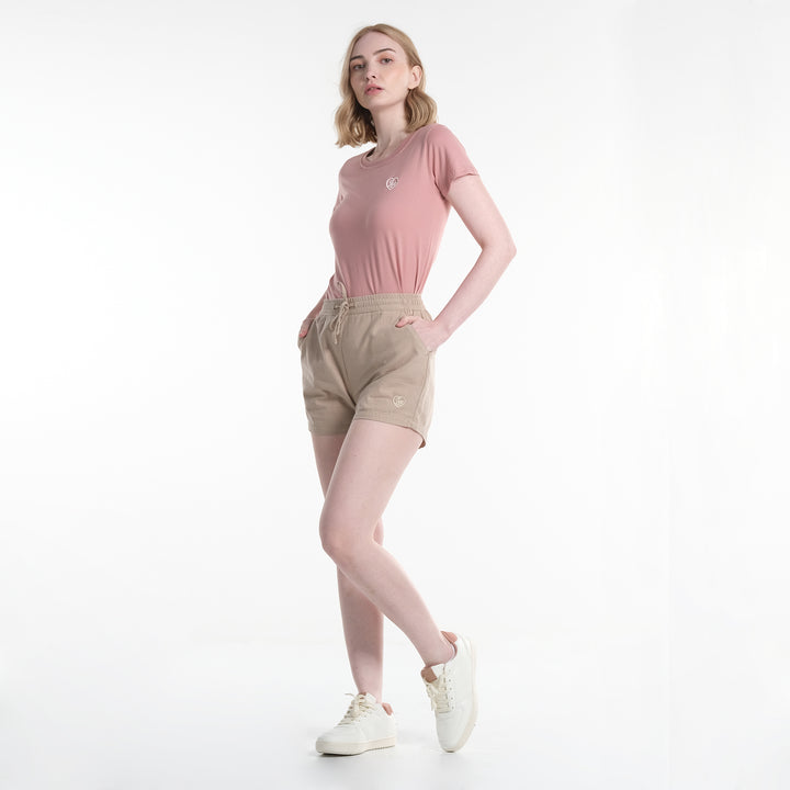 LEE WOMENS EASY SHORTS WITH SMALL EMBROIDERED LOGO