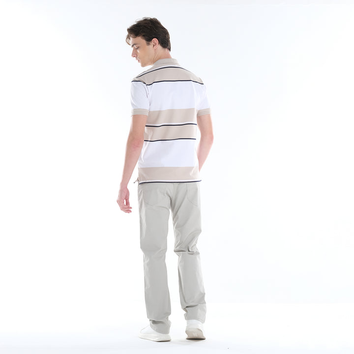 MENS STRIPED SPORTSHIRTS WITH EMBROIDERED SMALL LOGO