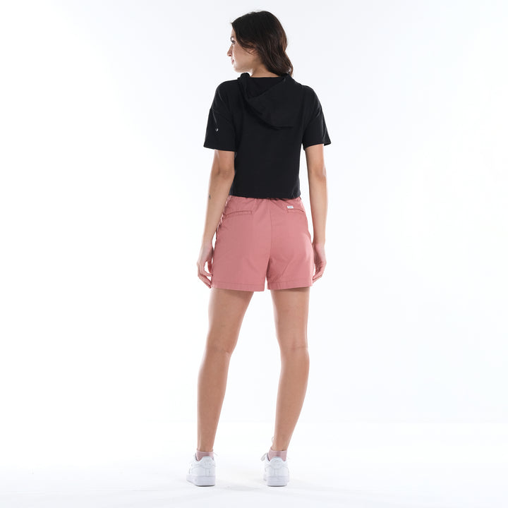 LEE LADIES HIGH WAIST SHORT WITH EMROIDERED SCRIPT LOGO