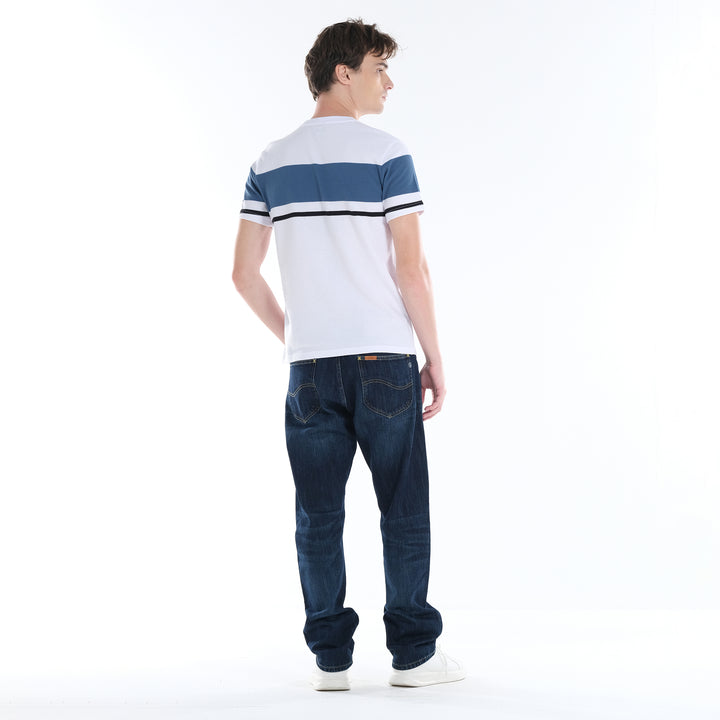 LEE MENS ROUND NECK; POPCORN STRIPES FABRIC