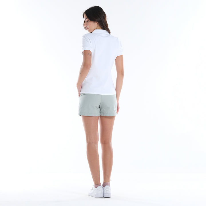 LEE LADIES HIGH WAIST SHORT WITH EMROIDERED SCRIPT LOGO