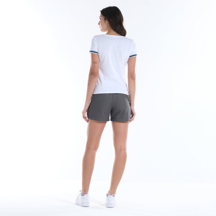 LEE LADIES HIGH WAIST SHORT WITH EMROIDERED SCRIPT LOGO