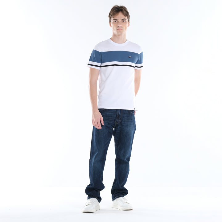 LEE MENS ROUND NECK; POPCORN STRIPES FABRIC