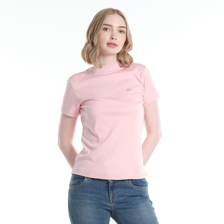 LEE LADIES HIGH NECK WITH SMALL LOGO TEE